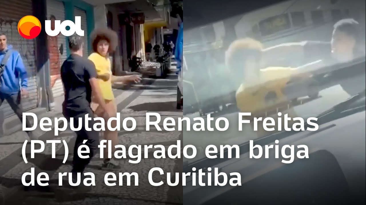 Deputado Renato Freitas (PT) &eacute; flagrado em briga de rua no centro de Curitiba; veja v&iacute;deo