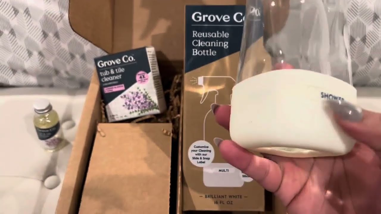Grove Co. Tub and Tile Cleaner Refill Concentrate & Glass Spray Bottle (16 Oz)| Review