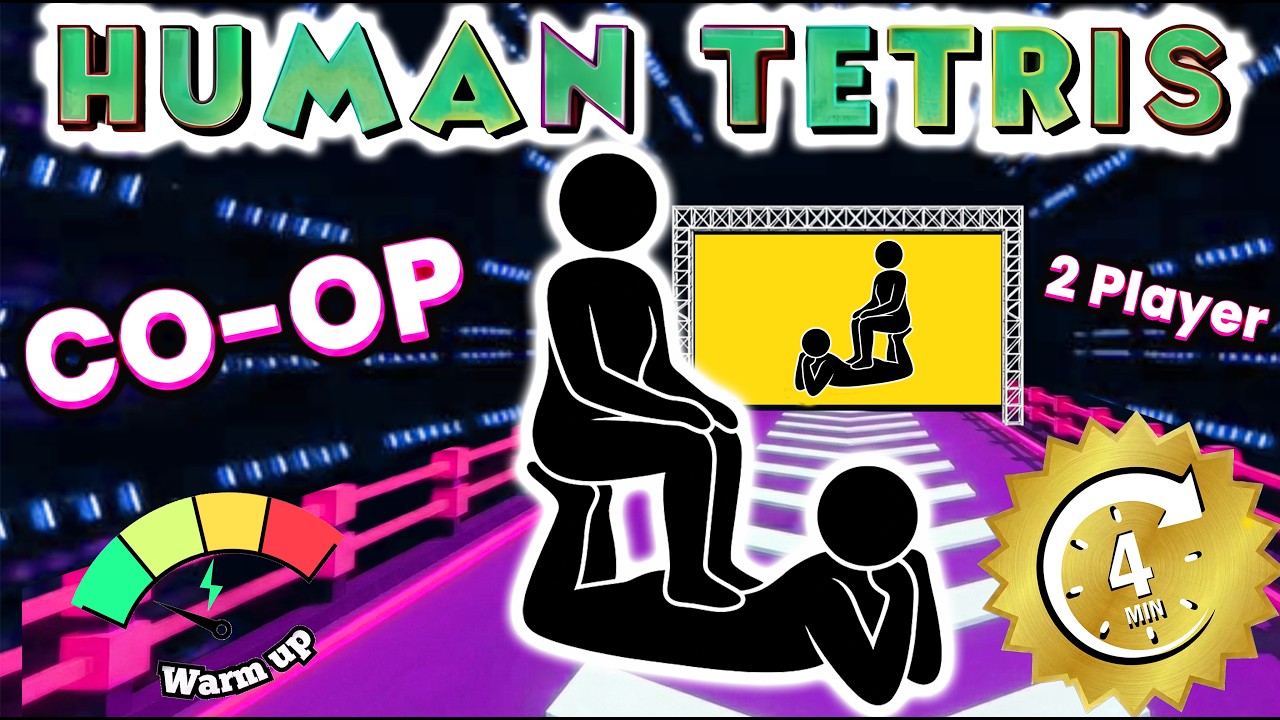 HUMAN TETRIS | Viral Challenge | Interactive Warm Up х 2 Players Co-op #14