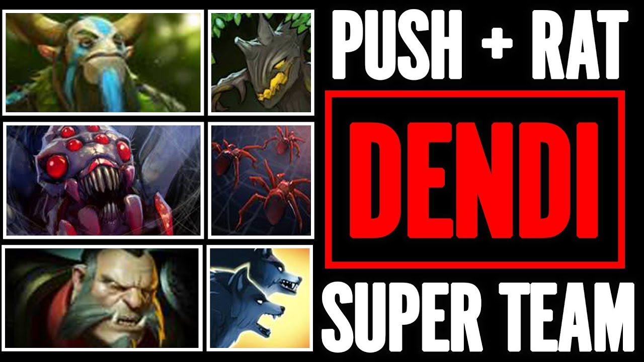 Epic Rat Push Dota Dendi Broodmother + Lycan + Prophet Destroy building in seconds