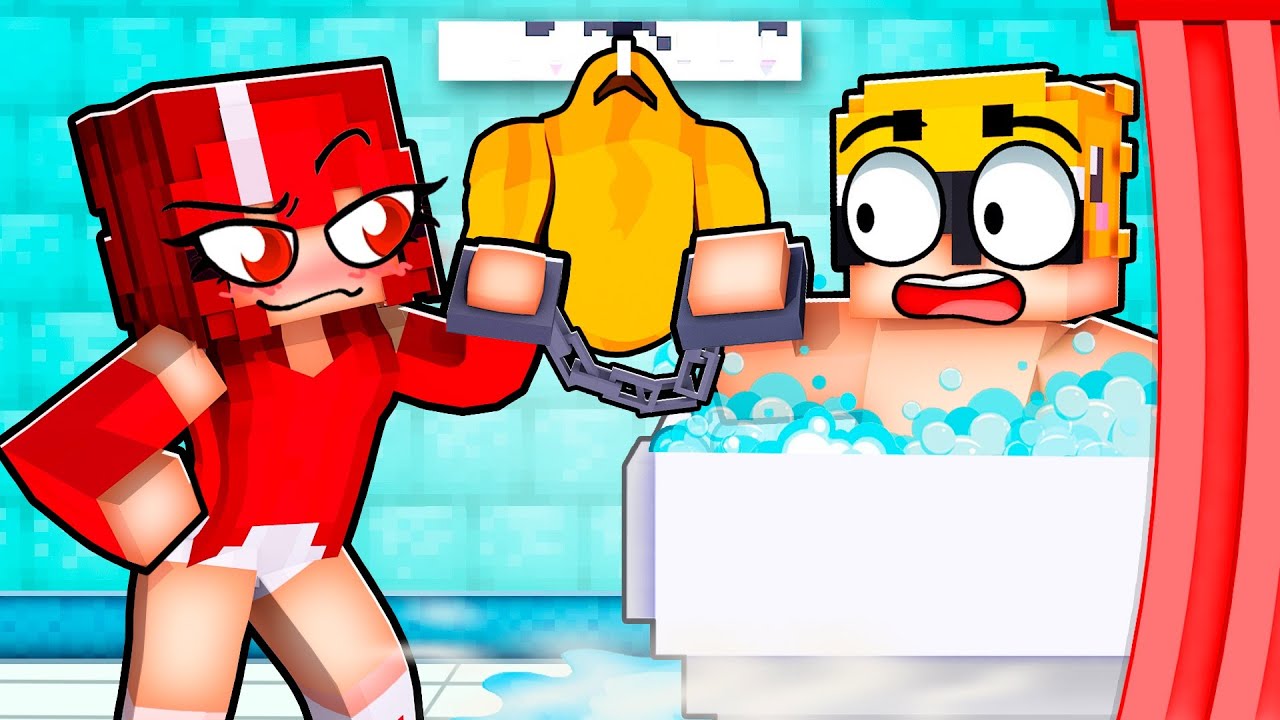 HANDCUFFED To My SECRET CRUSH for 24 HOURS in Minecraft!