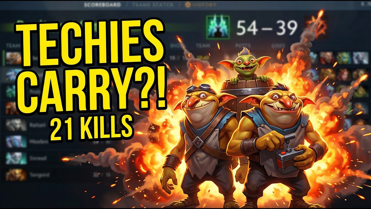 🔥 TECHIES CARRY?! 21 KILLS CHAOS GAME 💀 | Dota 2  | 7.41 Patch