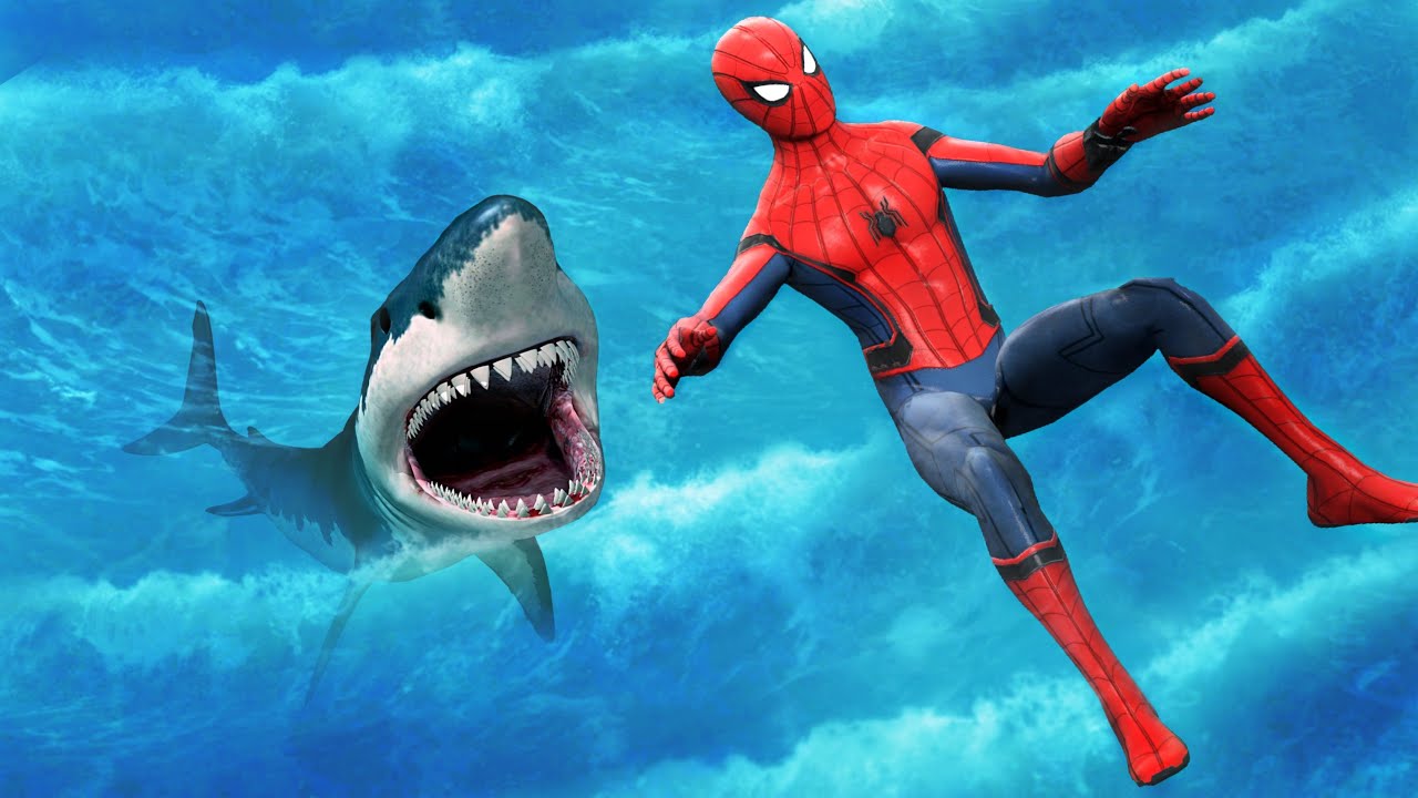 GTA 5 Water Ragdolls | SPIDERMAN Jumps/Fails ep.17 (Tiger Shark)