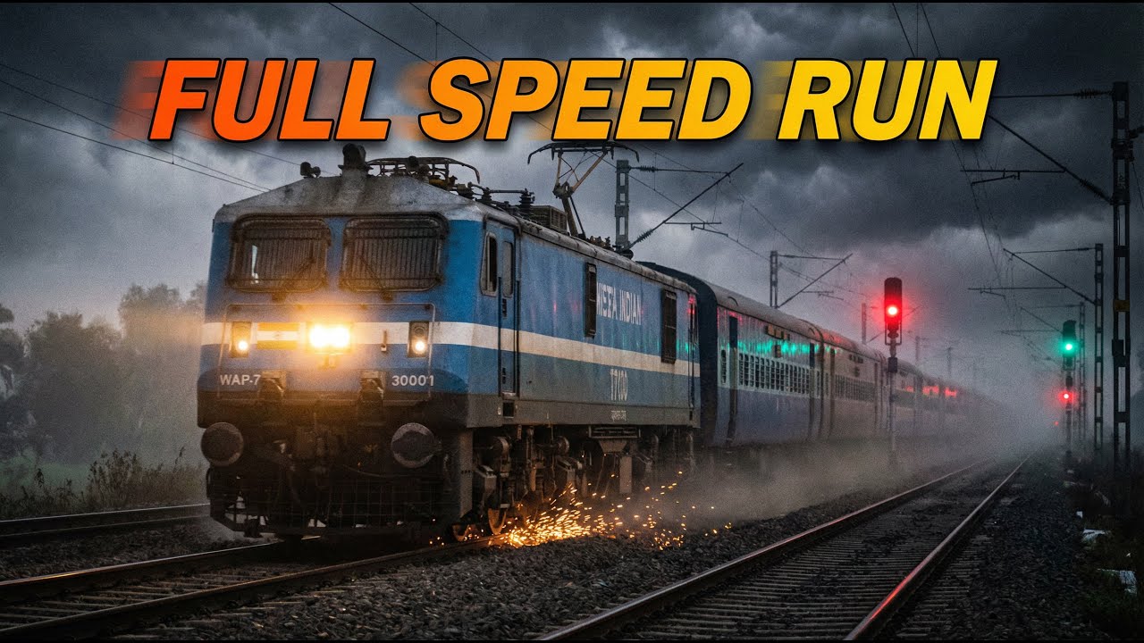 INDIAN RAILWAY NIGHT RUN 😱 Dangerous Speed With WAP-7 | MSTS LIVE #live #msts