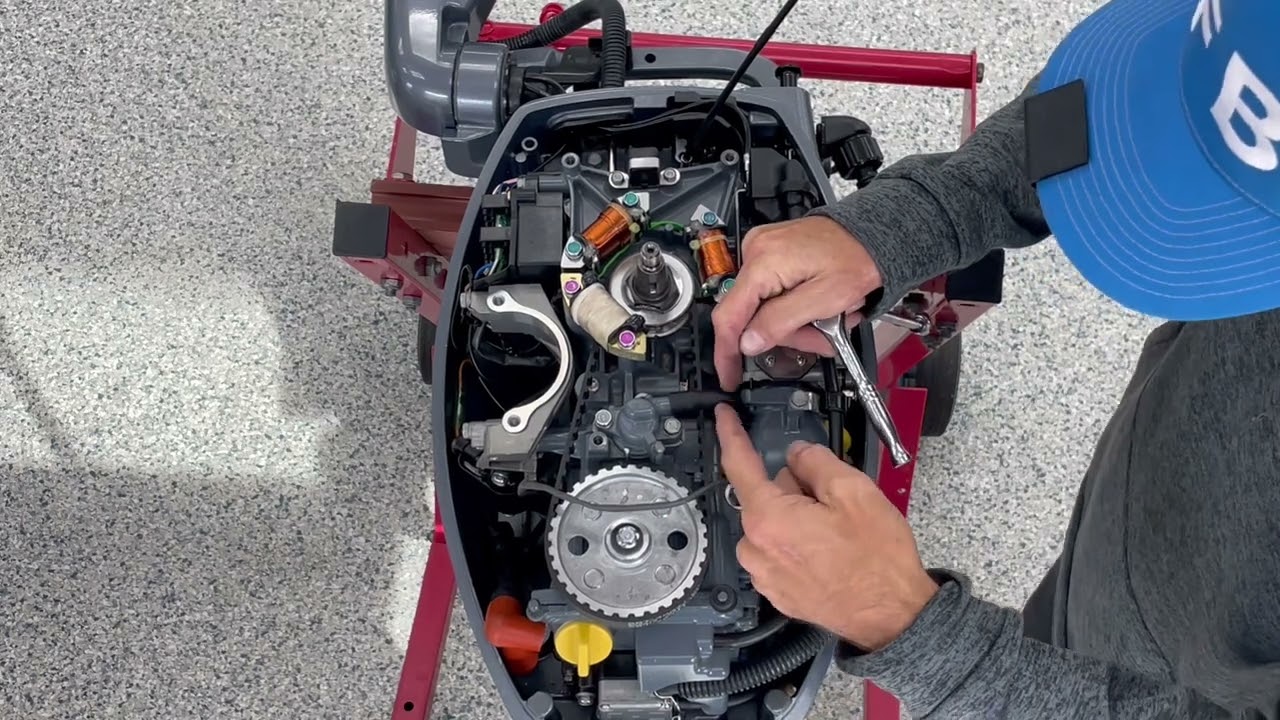 How To Remove & Reinstall Flywheel and Timing Belt on Yamaha F9.9B Outboard Training Guide.