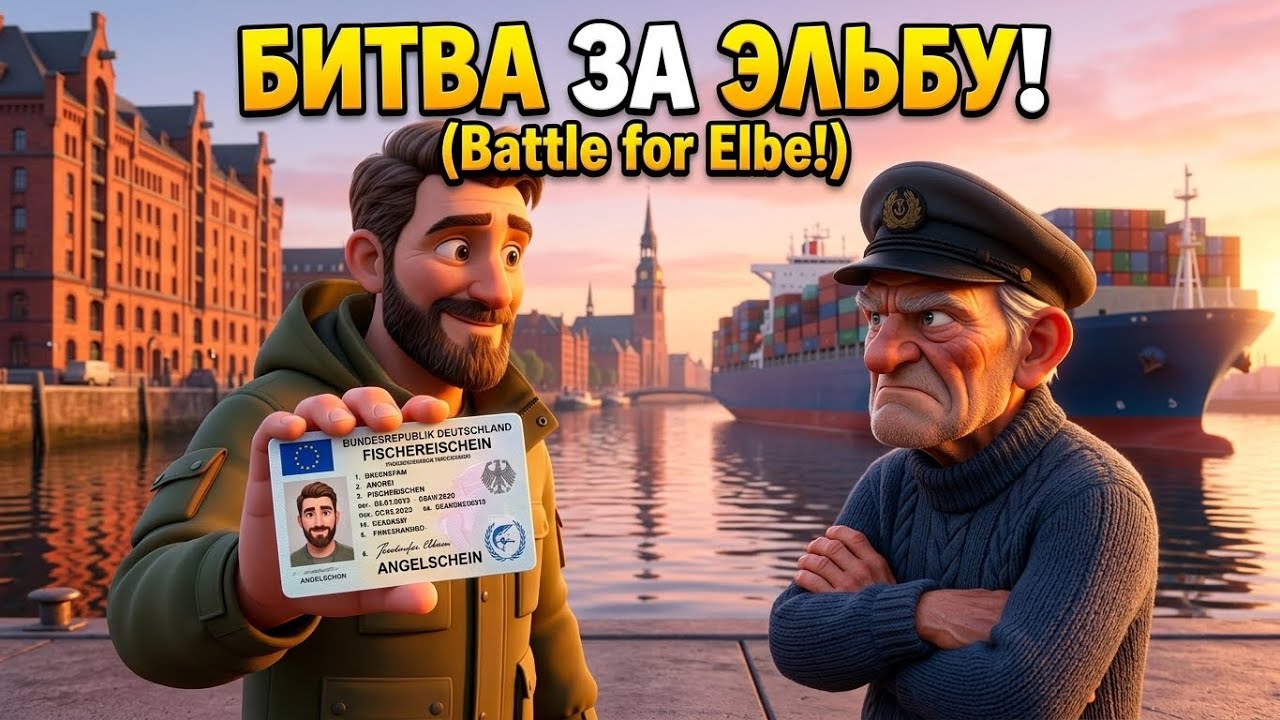 Битва за Эльбу: Как Андрей подружился с суровым немецким рыбаком 🎣 