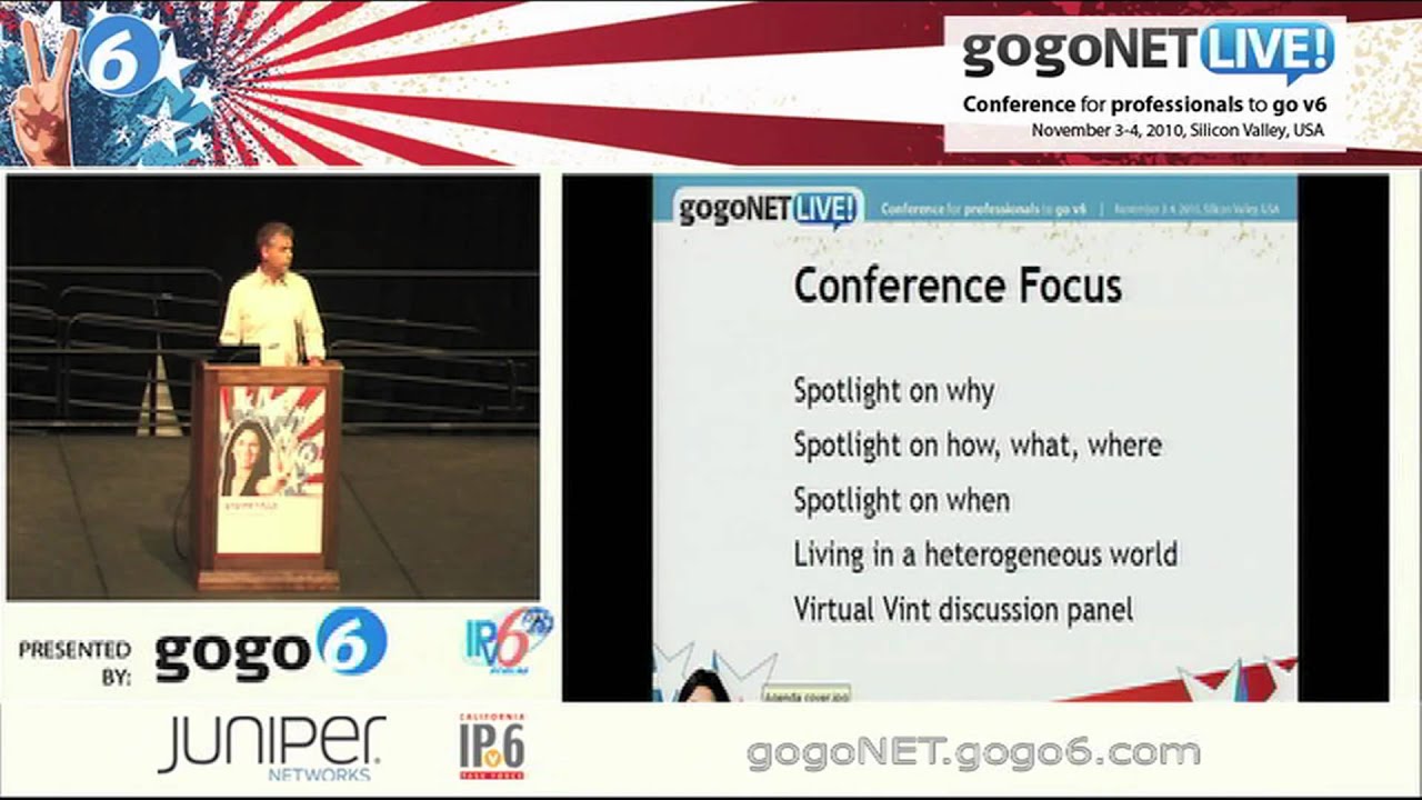 Welcome to gogoNET LIVE! 2010 by Bruce Sinclair at gogoNET LIVE! IPv6 Event
