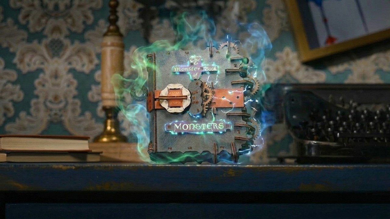 Careful, this book bites back! - UGears Harry Potter The Monster Book of Monsters Model Kit