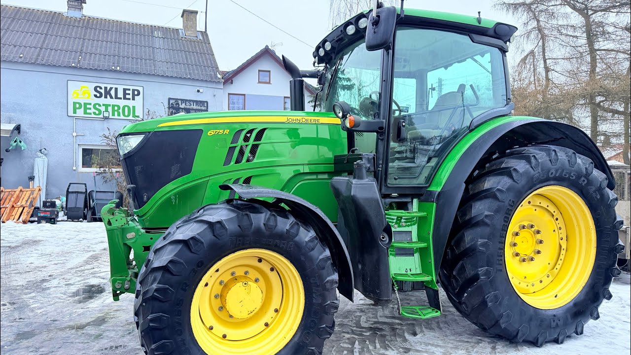 JOHN DEERE 6175R, 175/195KM, miękka oś, 6600 mtg, kula K80, cały w oryginale, prezentacja/review 