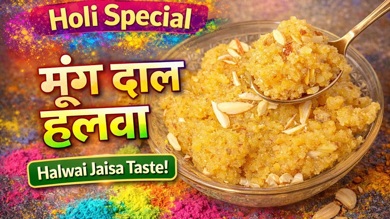 Holi Special Moong Dal Halwa | Halwai Jaisa Swad Ghar Par | Easy Festival Sweet Recipe #manjukirasoi