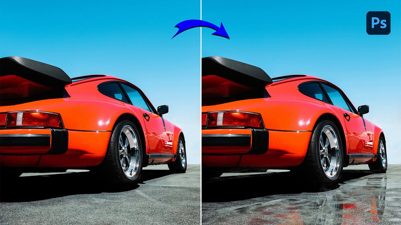 Easy Wet Road Effect in Photoshop 2024