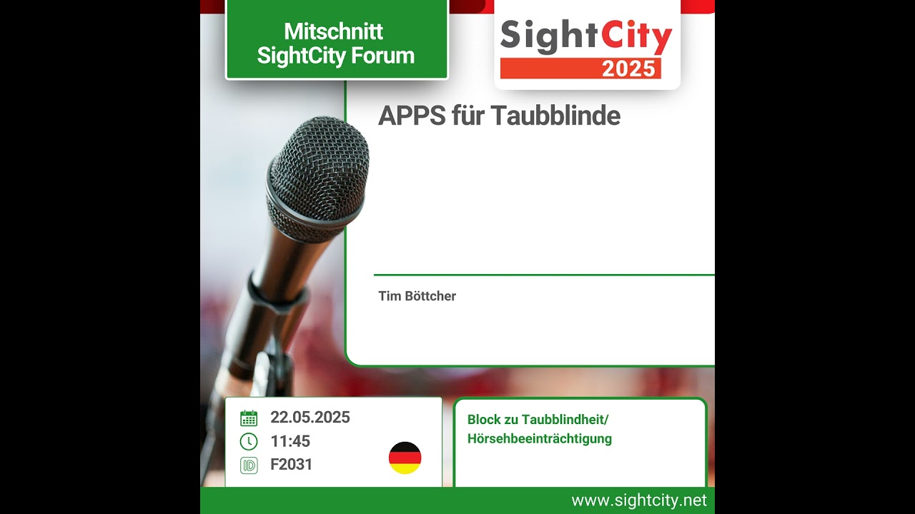 SightCity Forum 2025 - Apps für Taubblinde (F2031)