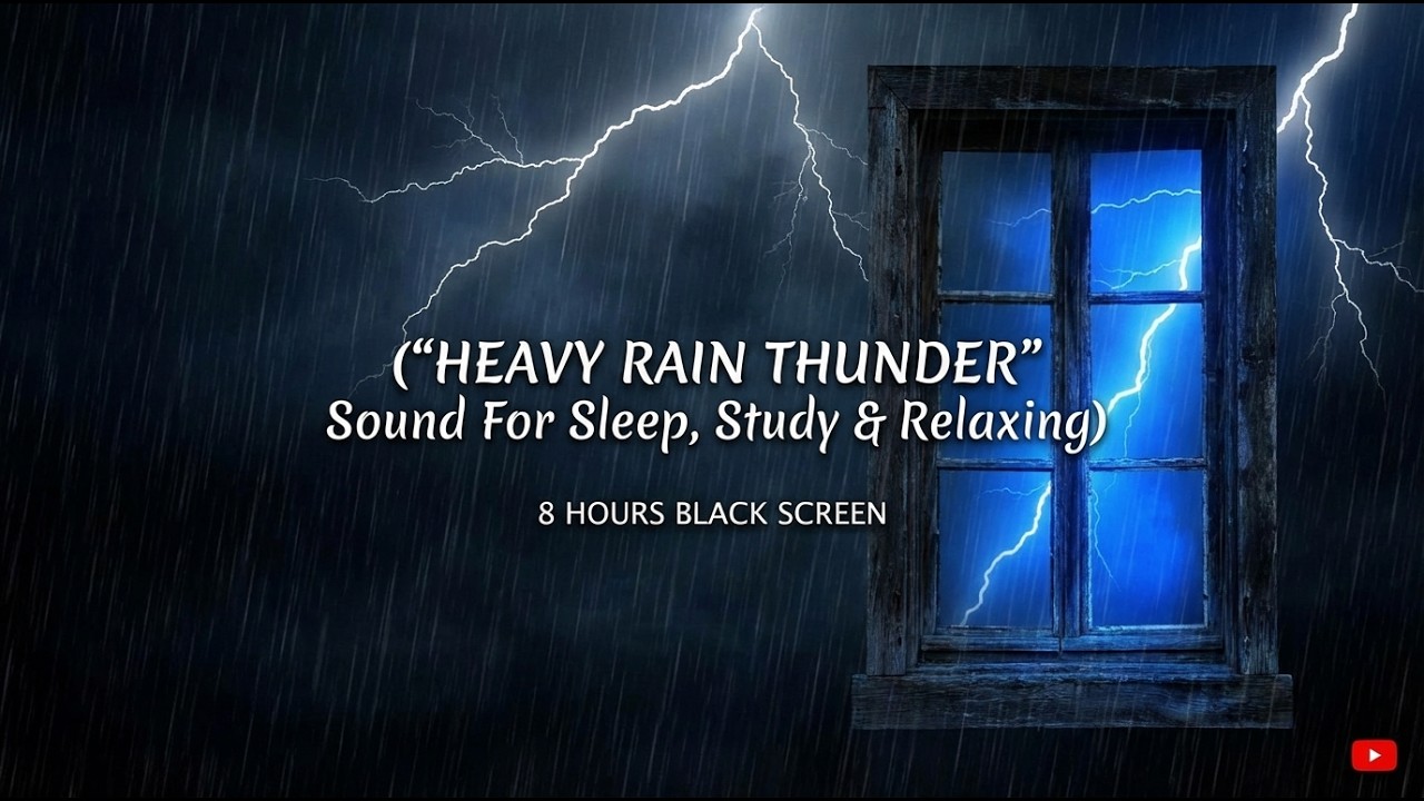 Calming Rainstorm at Night – Black Screen | Sleep Instantly with ASMR Rain, No Ads