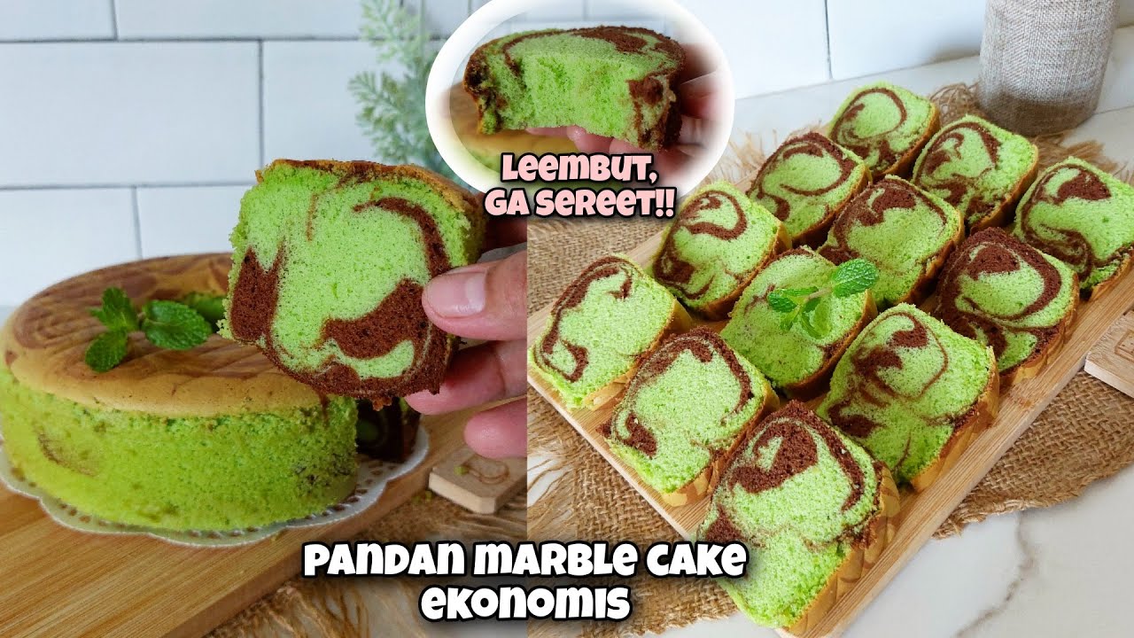 4 TELUR BISA BIKIN MOTIF MARMER CAKE PANDAN METODE ALL IN ONE!!