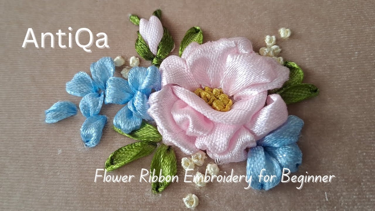 Simple Ribbon Embroidery design for beginner