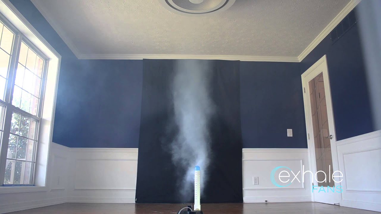 Exhale Bladeless Ceiling Fan&mdash;Full Scale Vortex Airflow Demonstration