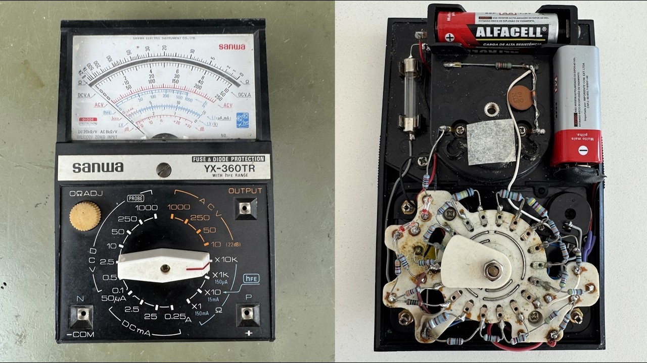 Conserto Multímetro Analógico não mede nada - Sanwa YX-360TR