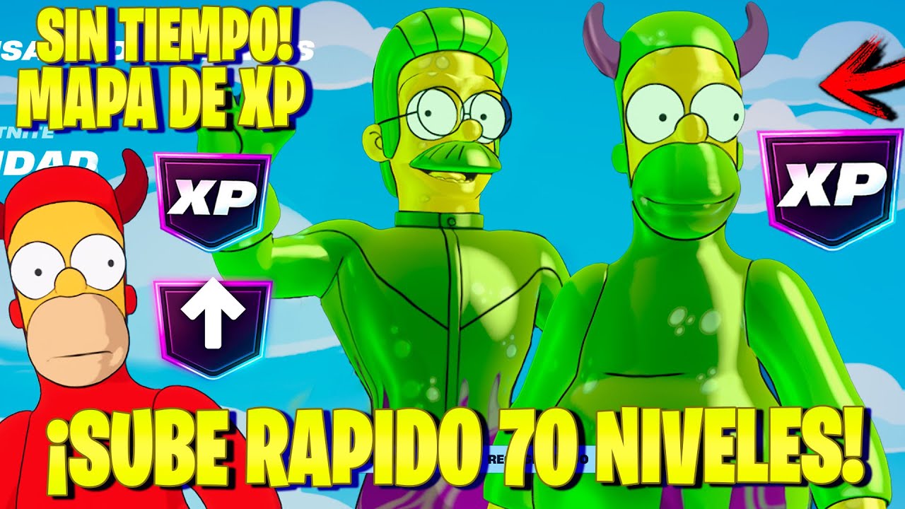 SIN TIEMPO MAPA DE XP FORTNITE PARA COMPLETAR EL PASE DE BATALLA DE LOS SIMPSON SUBE RAPIDO DE NIVEL