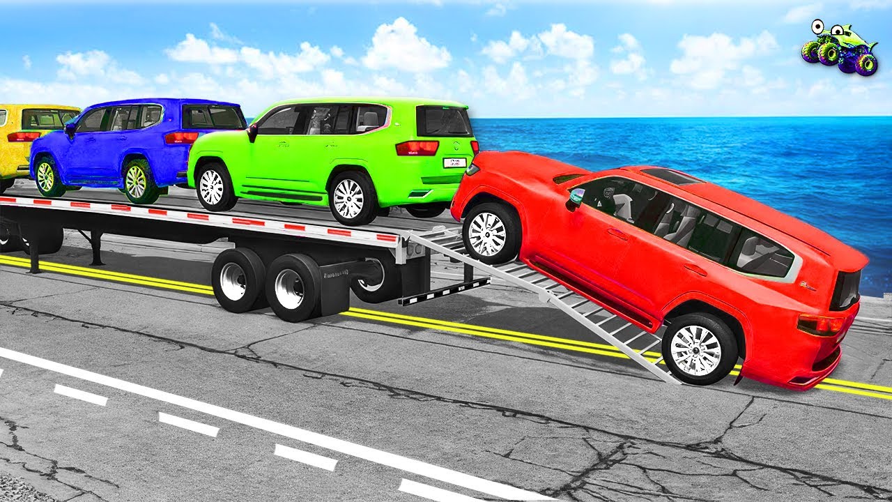 Trucks vs Downhill Speed Bumps – Wild Impact Chaos – BEAMNG Part 16. 🚗