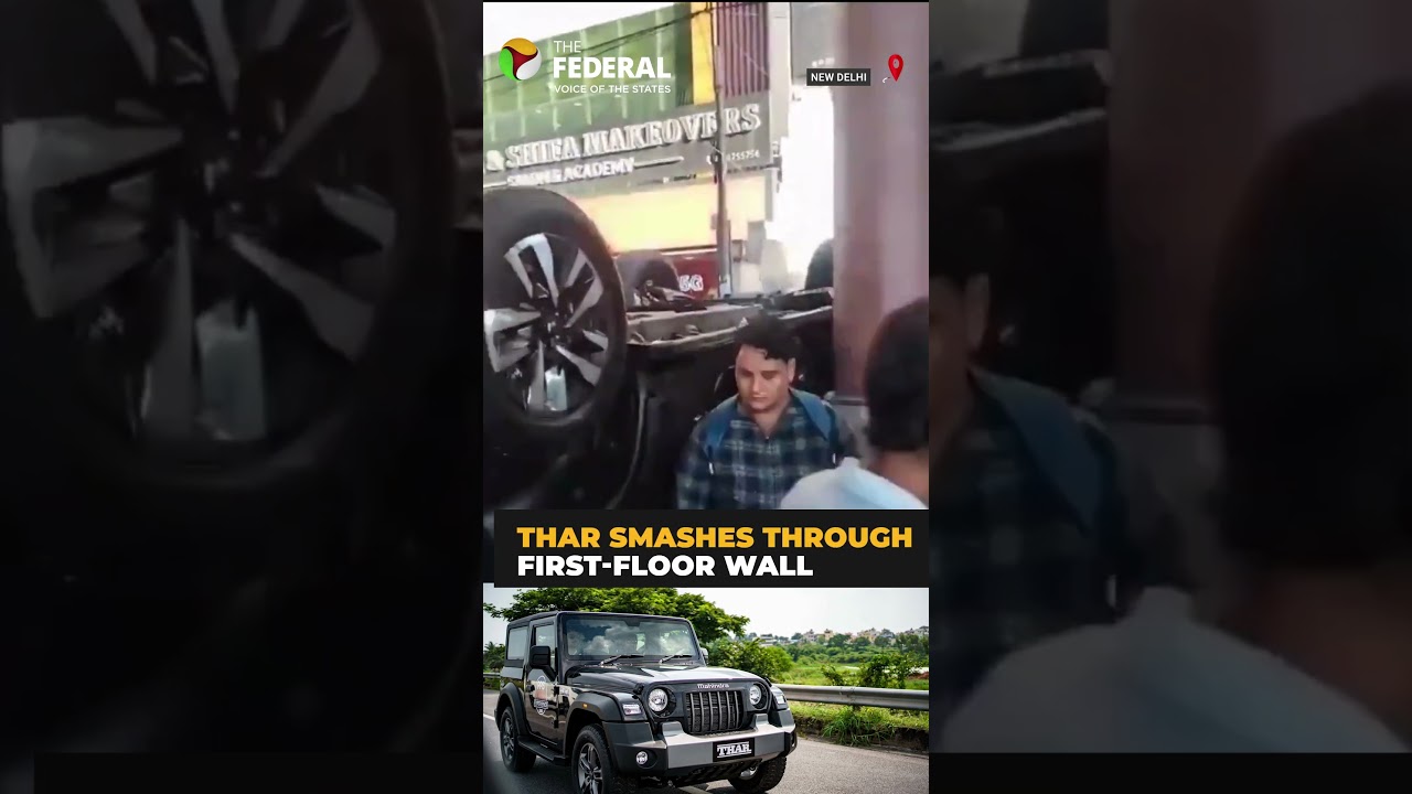 Lemon-crushing ritual goes wrong: Woman crashes Thar | #shorts