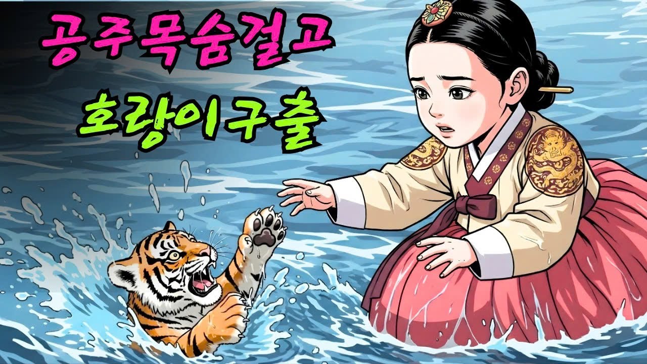 공주는 자신의 고귀한 신분을 아랑곳하지 않고 목숨을 걸고 강으로 내려가 호랑이 새끼를 구했습니다. |민담 |전설 |설화 |옛날이야기 |오디오북
