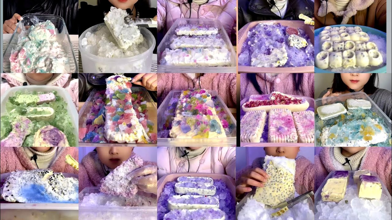 REQ/ RY STICKY ICE EATING WITH JEWELRY EATING ASMR COLLECTION 