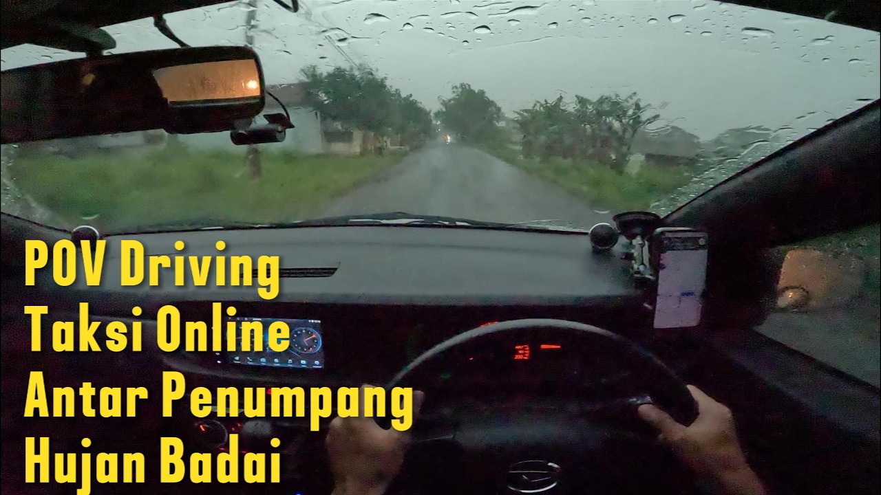 POV Driving Taxi Online Sigra Tipe D 1.0 | Antar Penumpang Hujan Badai