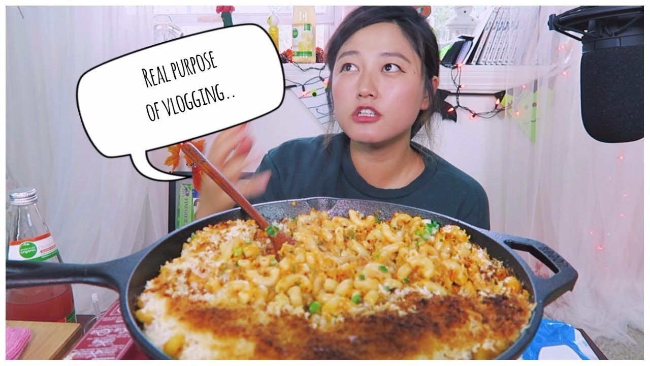 Kimchi Macaroni and Cheese Recipe Mukbang! (social eating)