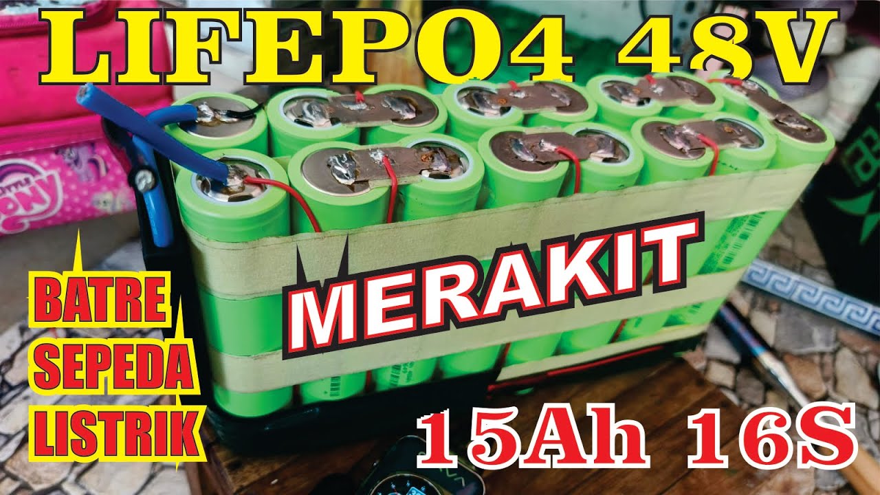Merakit Baterai Sepeda Listrik 48V 15AH Dengan Solder + Wrap