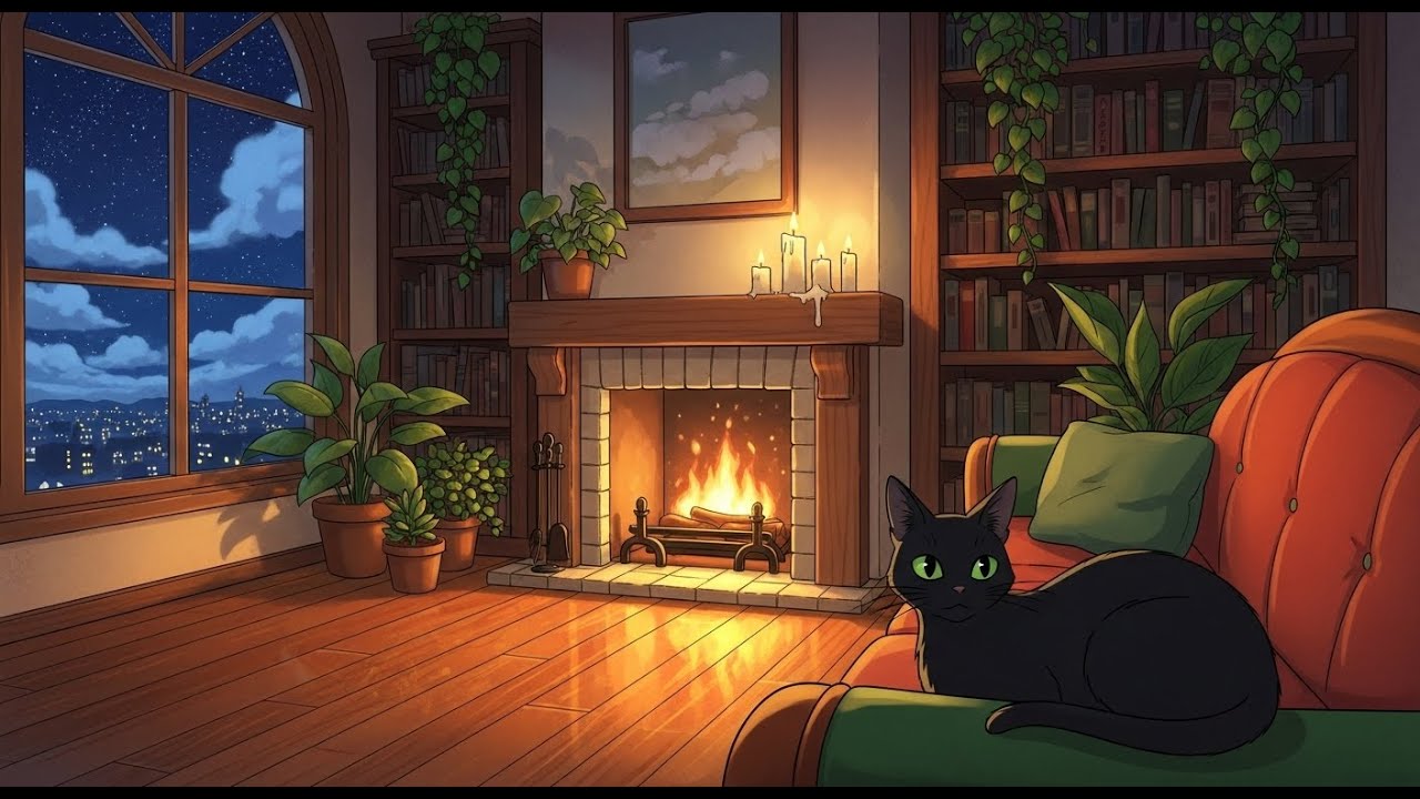 Peaceful Winter Fireplace ❄️ Cozy Snow Cabin Ambience for Sleep & Calm