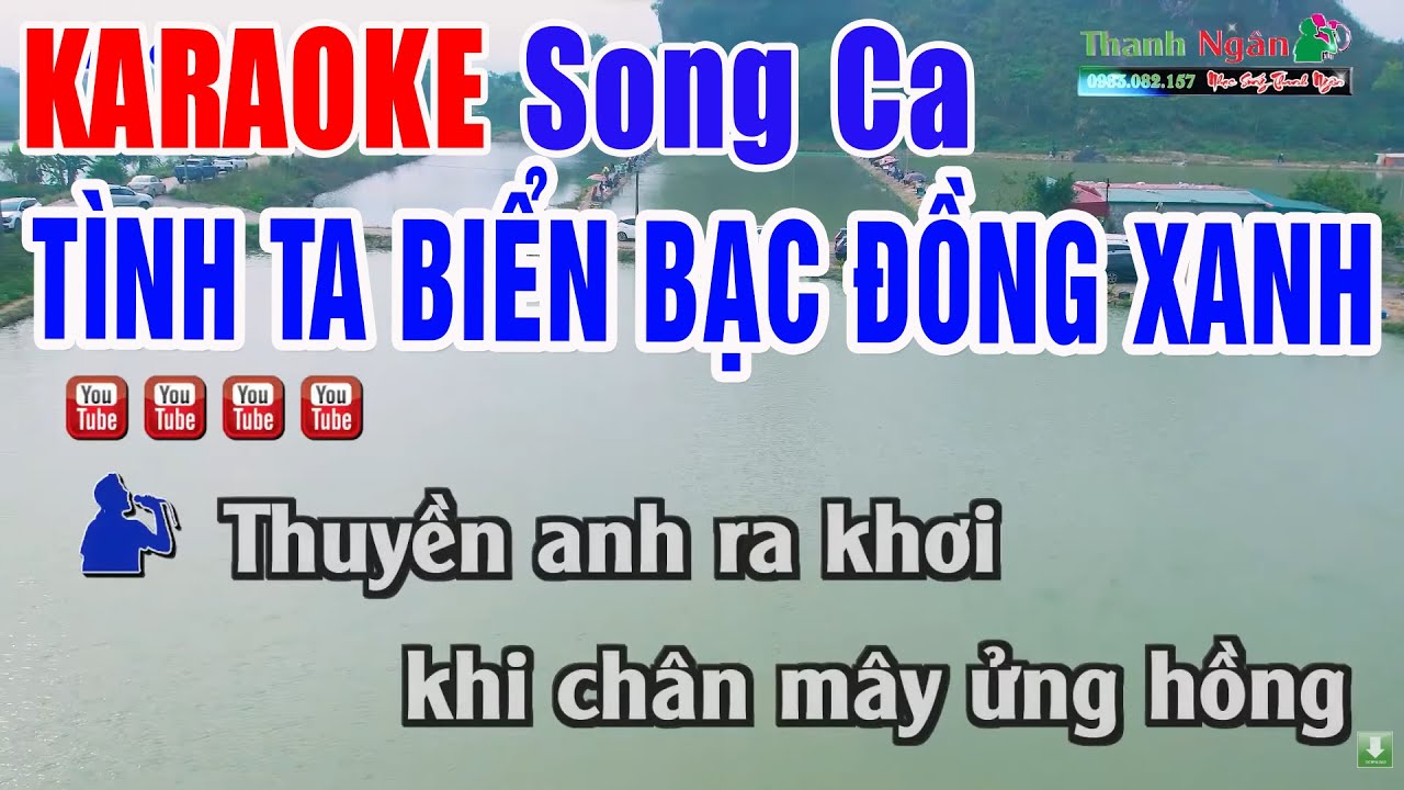 TÌNH TA BIỂN BẠC ĐỒNG XANH KARAOKE Song Ca - Nhạc Sống Thanh Ngân
