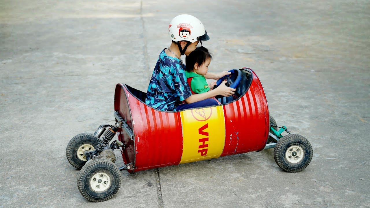 Мини GoKart своими руками из масляной бочки | Креативный DIY проект