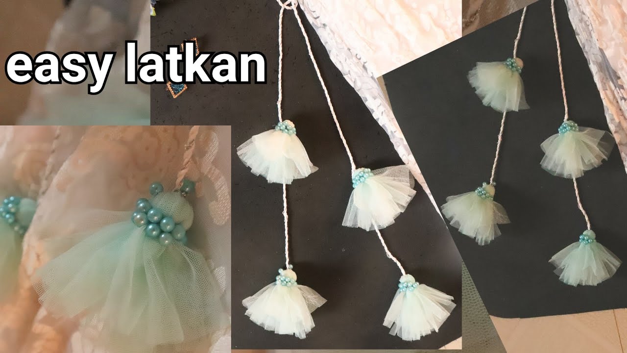 Easy fabric latkan using only pearl and net fabric | tassel latkan |tool tassel |latkan for lehenga
