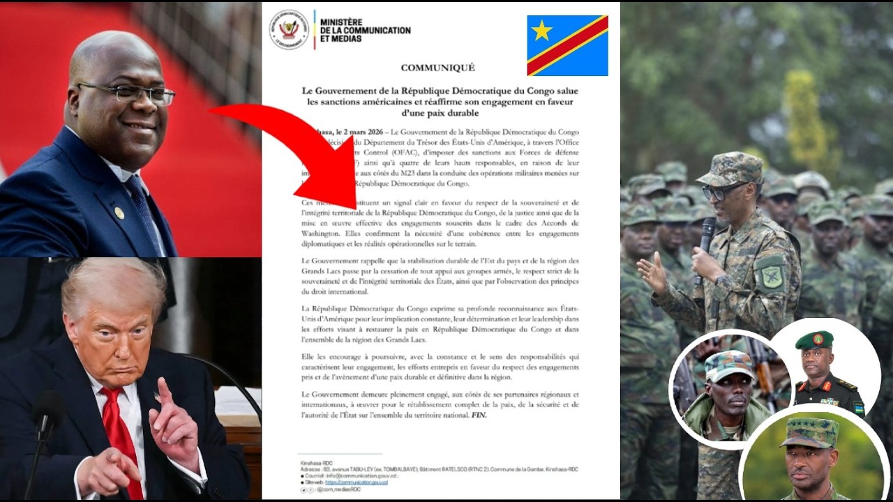 🔥KINSHASA IBYINIYE KU RUKOMA YISHIMIRA IBIHANO BYA USA KURI RDF NA BAMWE MU BASIRIKAR BAYO BAKOMEYE