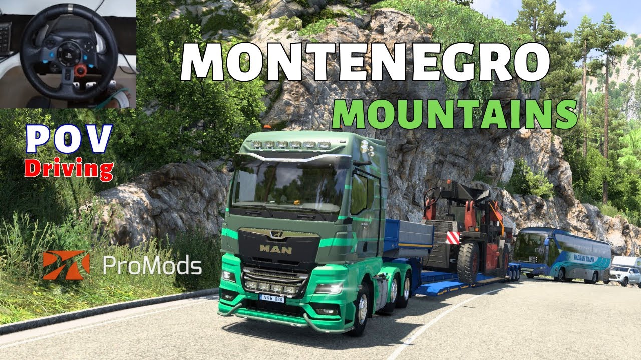 Heavy Log Stacker Delivery Through Montenegro Mountains | ProMods Logitech G29