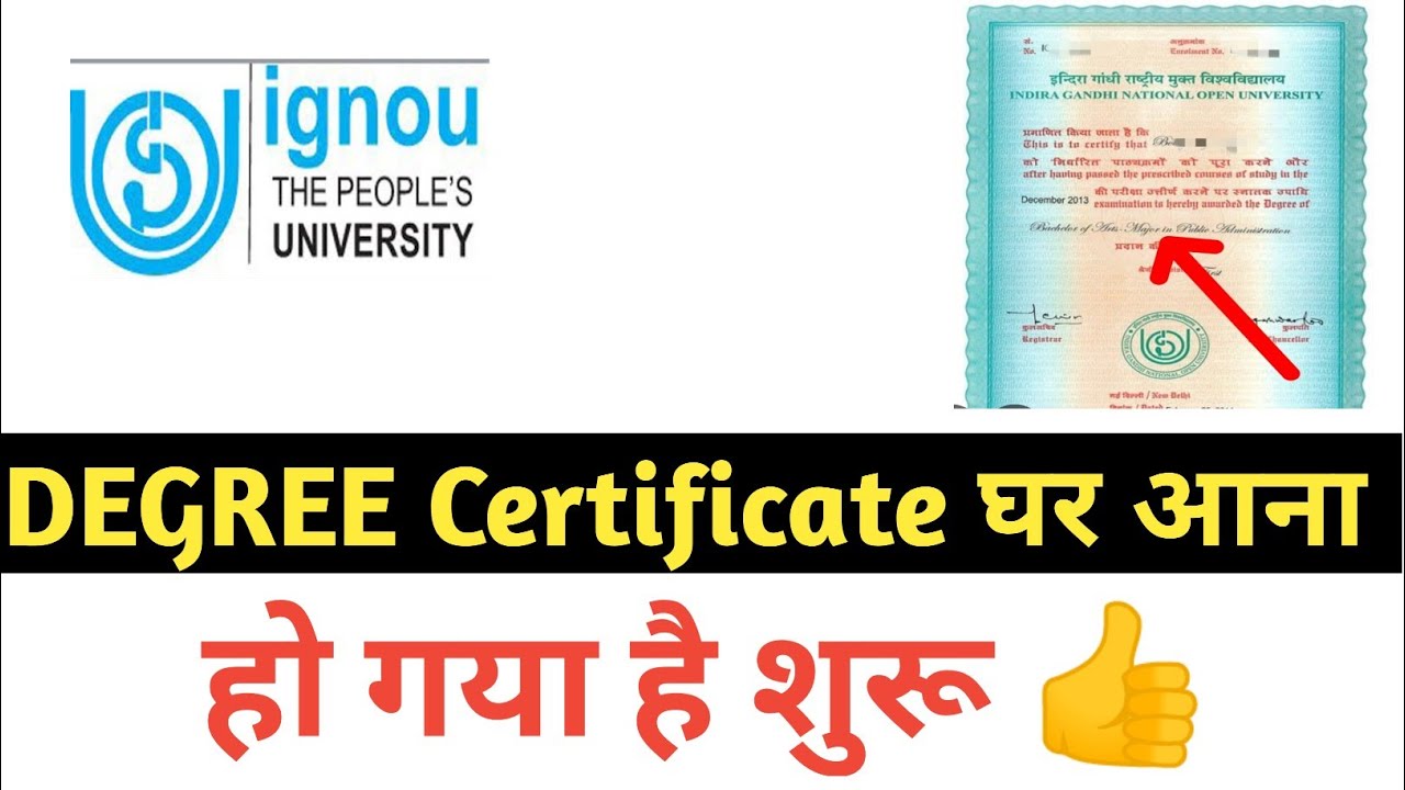 IGNOU DEGREE CERTIFICATE has started coming home 👍 🔥