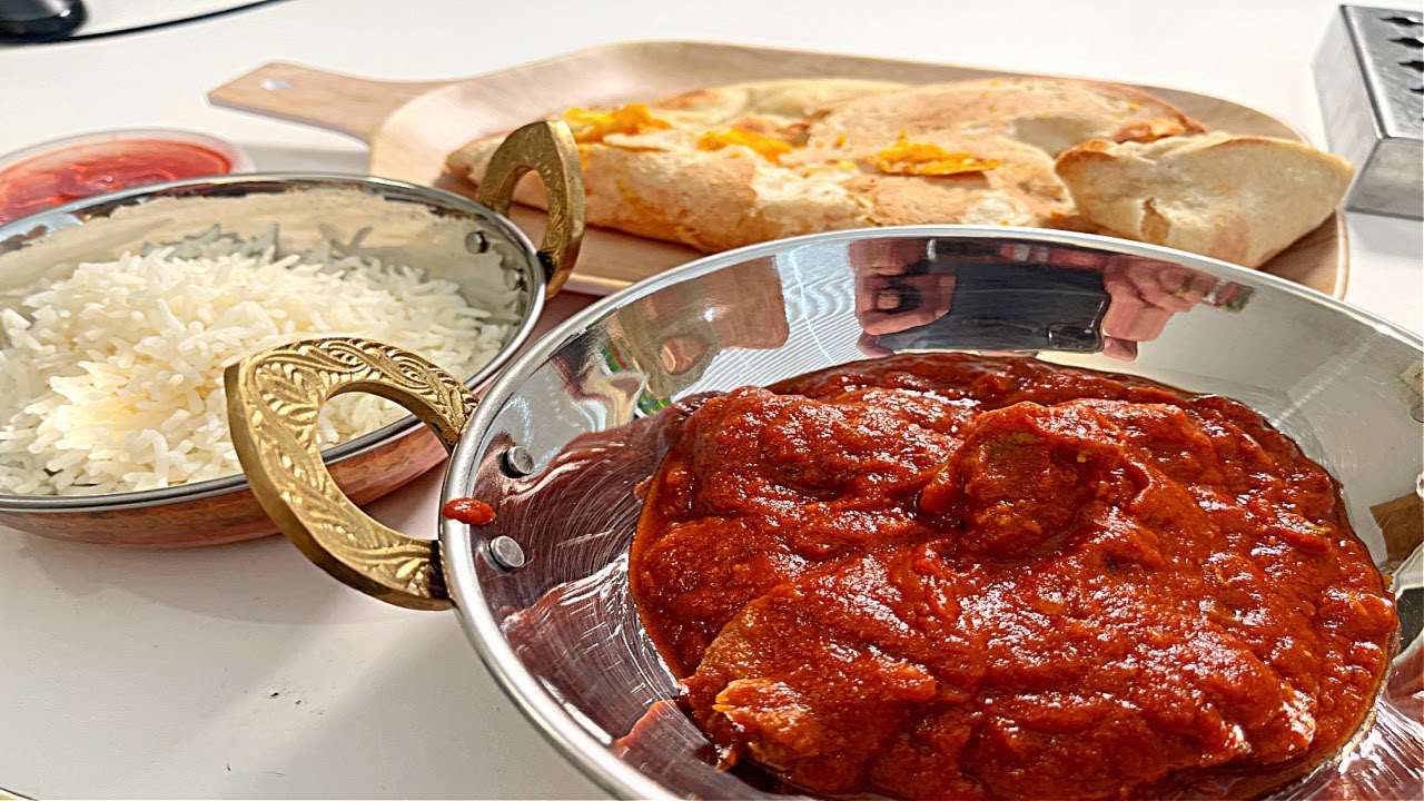 Takeaway Lamb/Mutton Phaal Curry | Rice | Peshwari Naan | Poppadoms | Mango Chutney