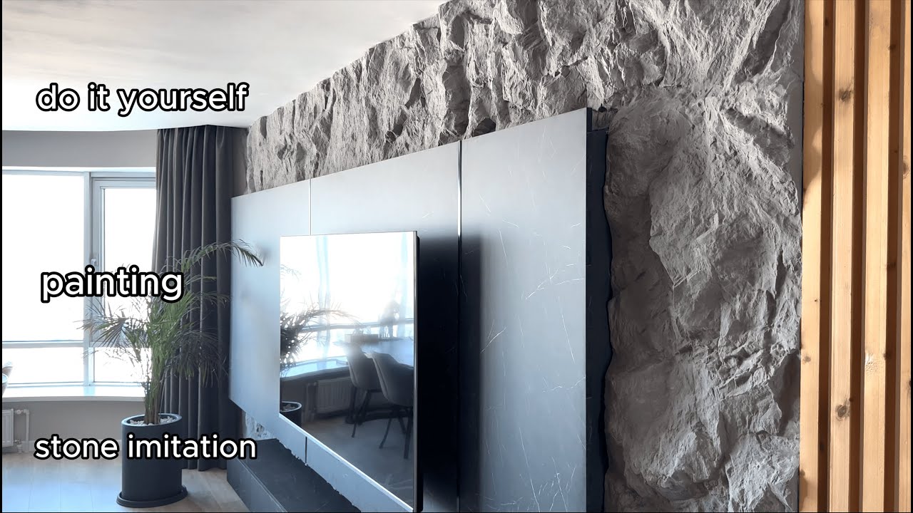 Imitation stone on the wall