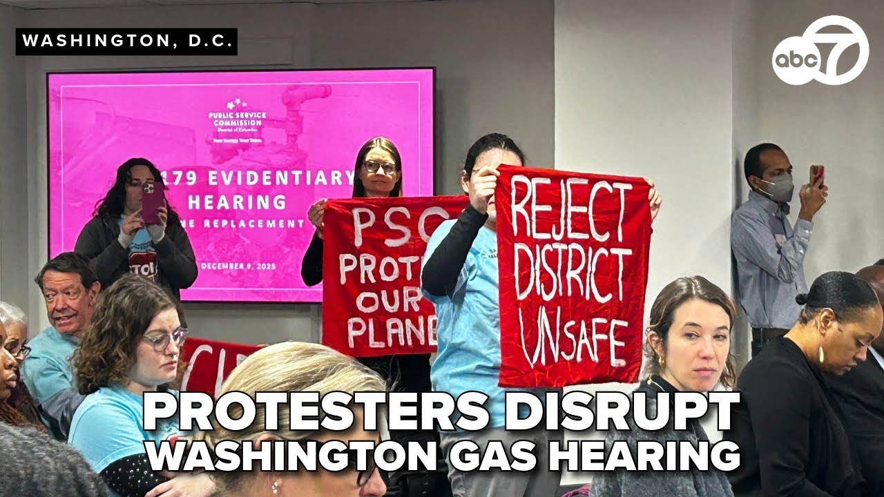 WATCH: Group disrupts DC hearing on Washington Gas funding request for pipe replacements