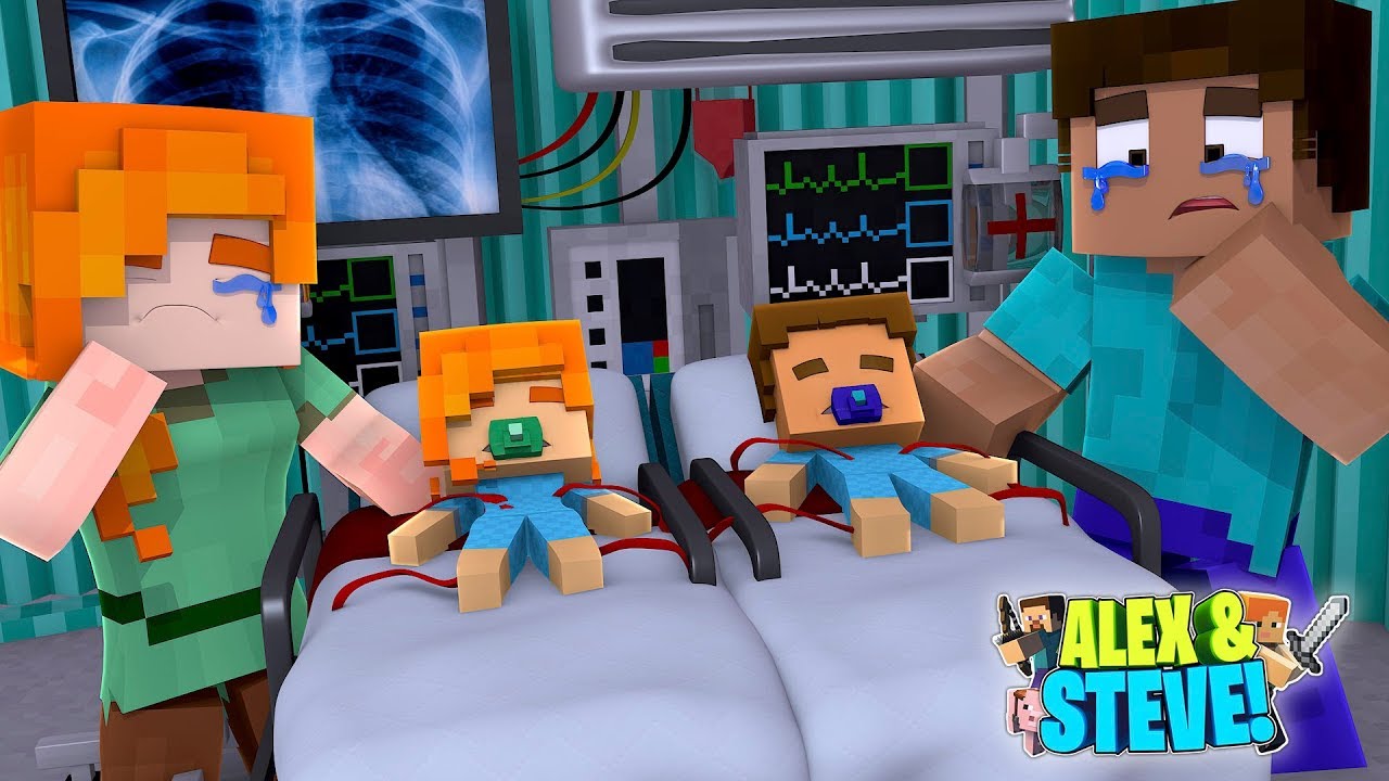 Minecraft BABY ALEX & BABY STEVE ARE ON LIFE SUPPORT -WILL THEY SURVIVE??? Life of Alex & Steve