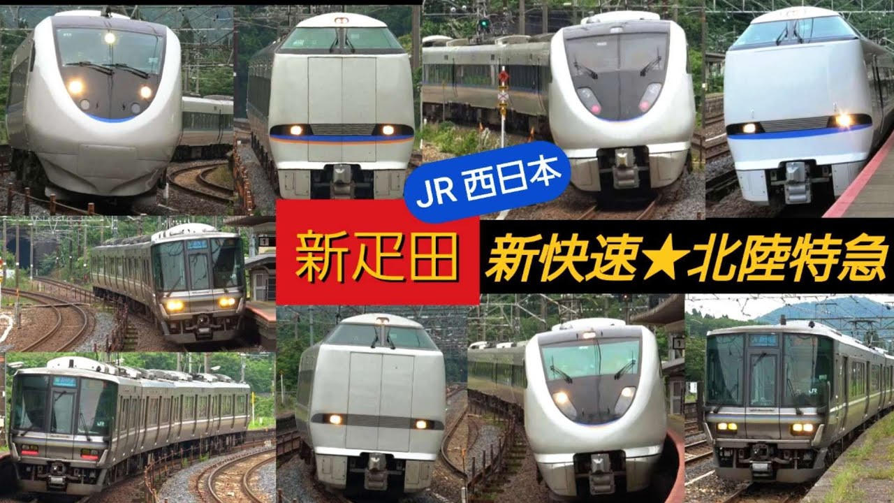 JR西日本 特急 北陸本線 / サンダーバード しらさぎ 通過 新快速電車 発着 / 新疋田駅 接近メロディー 683系 681系 223系 特急街道 2025年6月