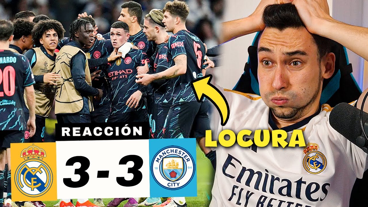 REACCIONES DE UN HINCHA Real Madrid vs Manchester City 3-3 *PARTIDAZO*