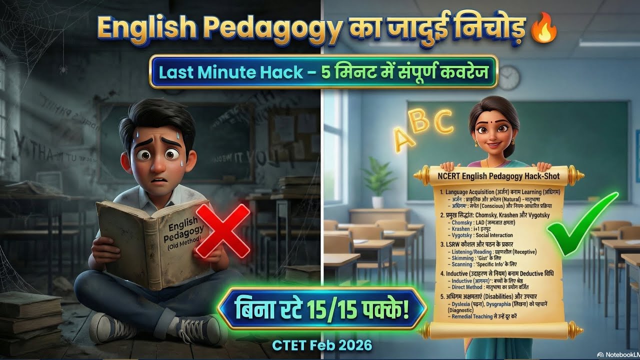 CTET Feb 2026 English Pedagogy में 15/15 पक्के 🔥 | NCERT का जादुई निचोड़ | Traps + Tag Words