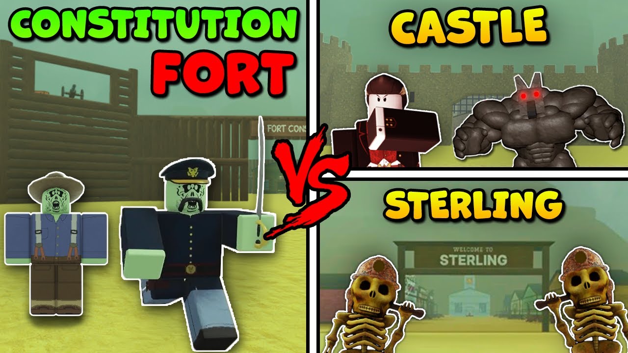 Dead Rails | Roblox | Captain Prescott and Zombies from Fort Constitution vs Castle and Sterling