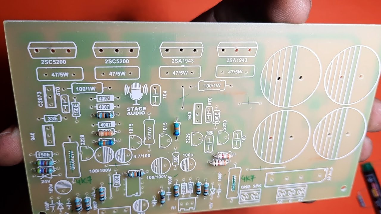 200W mono amplifier board components filling and testing.