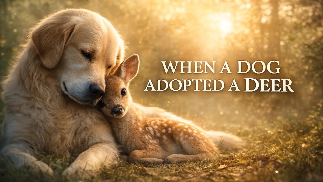 Dog Adopts Deer that had no chance to live until kindness gave it a second chance at life