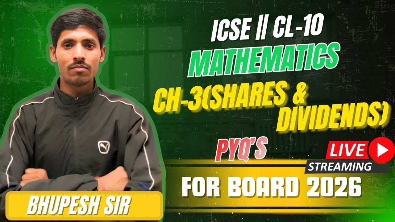 SHARES AND DIVIDENDS || PYQS || MEMBERS ONLY || CL-10TH || ICSE || FOR EXAM 2025-26#problems_beater