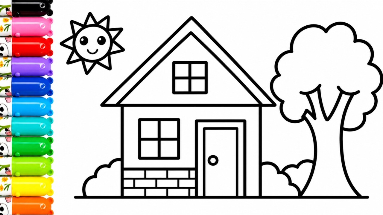 Let's Learn to Draw House 🏠 Drawing for Kids and Toddlers | Easy and Simple House Drawing