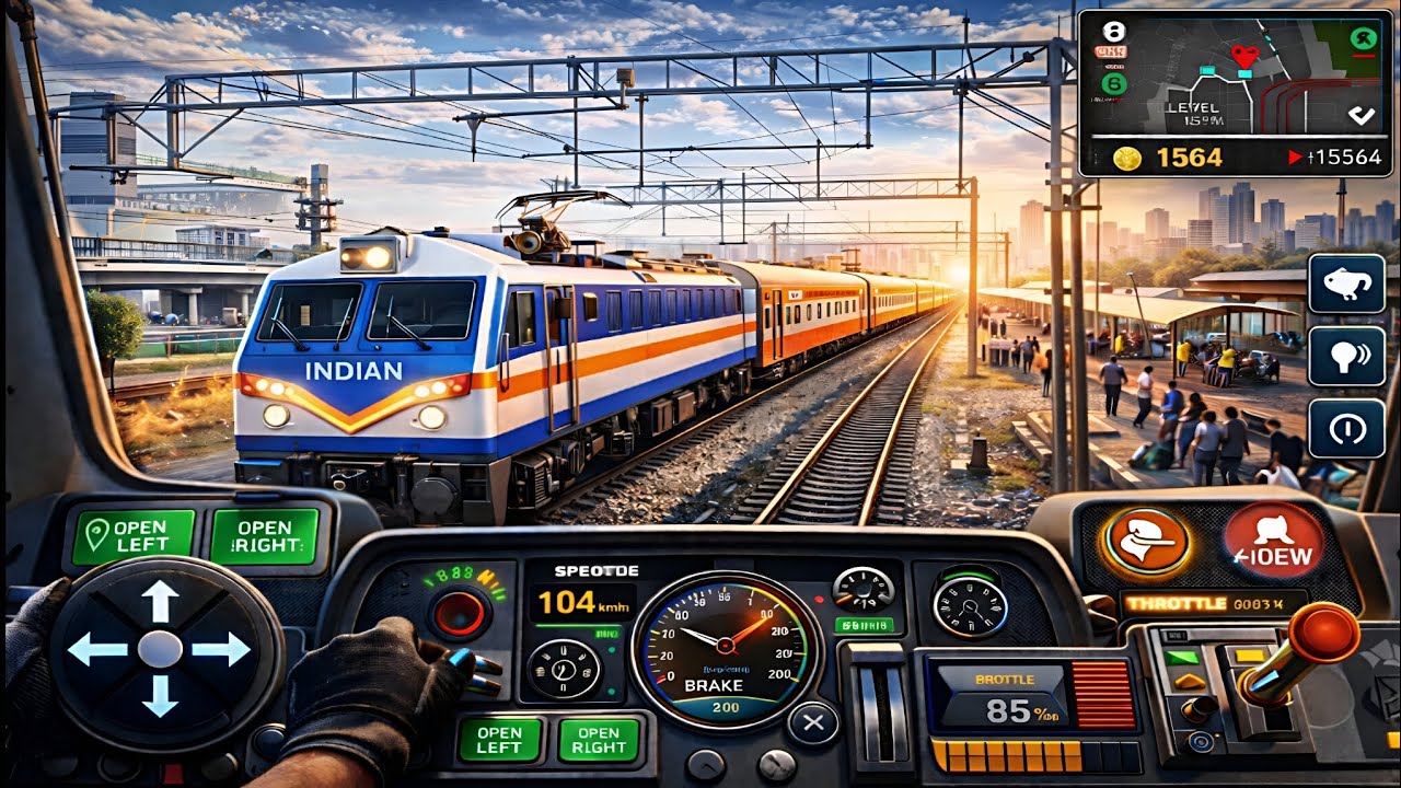 Experience the thrill of realistic indian train driving - Android Gameplay