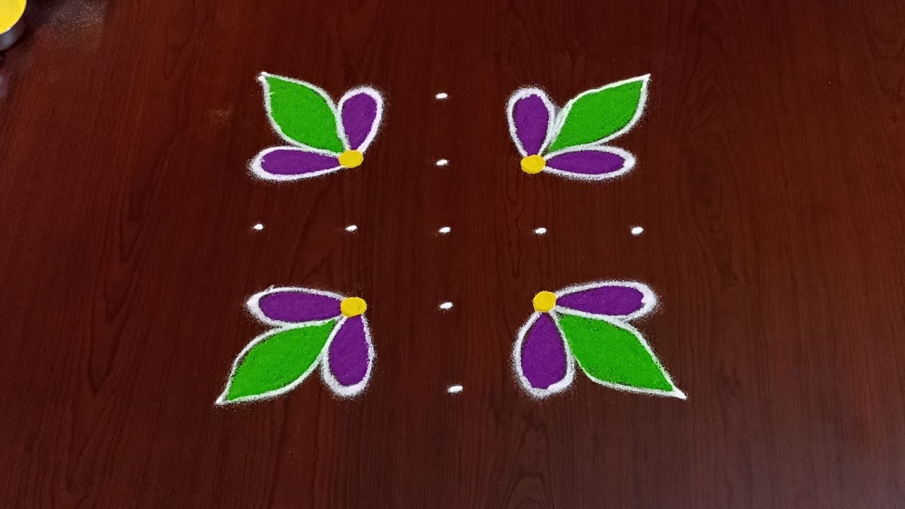 5×5dots easy rangoli|daily muggulu|thipkyanchi,festival rangoli|traditional rangoli#Rang kaa Rangoli